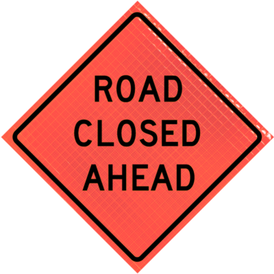 Road Closed Ahead (w20-3) 36" Super Bright™ Roll-up