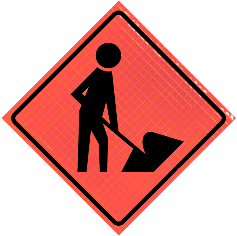 WORKER (Symbol) (W21-1) 48" Roll-Up Super Bright™