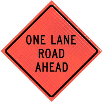 Roll-up super bright Traffic sign Roll-up super bright Traffic sign one lane ahead mutcd