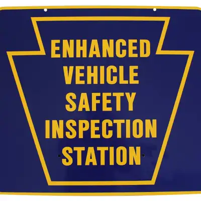 Pennsylvania DOT Enhanced Vehicle Safety Inspection Sign