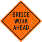 Blasting Zone Ahead (w22-1) 36" Diamond Grade™ Roll-up | Bridge Work Ahead 36" Diamond Grade™ Roll-up