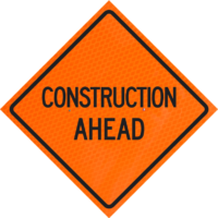 Right Lane Closed Ahead (w20-5r) 36" Diamond Grade™ Roll-up | Construction Ahead 36" Diamond Grade™ Roll-up