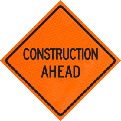 Construction Ahead 36" Diamond Grade™ Roll-up
