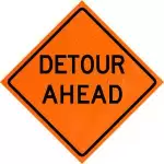 detour ahead sign