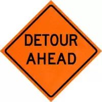 detour ahead sign