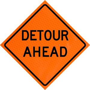 detour ahead sign