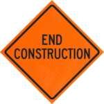 end construction sign