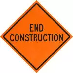 end construction sign