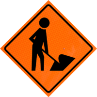 Road Work Ahead (w20-1) 36" Diamond Grade™ Roll-up | Worker (symbol) (w21-1) 36" Diamond Grade™ Roll-up