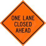 Right Lane Closed Ahead (w20-5r) 36" Diamond Grade™ Roll-up | One Lane Closed Ahead 36" Diamond Grade™ReflectiveRoll-up