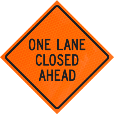 One Lane Closed Ahead 36" Diamond Grade™ReflectiveRoll-up
