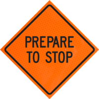 Single Lane Ahead 36" Diamond Grade™ Roll-up | Prepare To Stop 36" Diamond Grade™ Roll-up