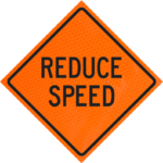 Right Lane Closed (w20-5r) 36" Diamond Grade™ Roll-up | Reduce Speed 36" Diamond Grade™ Roll-up