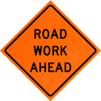 Flagger Ahead (w20-7a) 36" Diamond Grade™ Roll-up | Road Work Ahead (w20-1) 36" Diamond Grade™ Roll-up