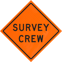 Flagger Ahead (w20-7a) 36" Diamond Grade™ Roll-up | Survey Crew (w21-6) 36" Diamond Grade™ Roll-up