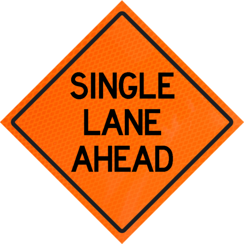 Single Lane Ahead 36" Diamond Grade™ Roll-up | Single Lane Ahead 36" Diamond Grade™ Roll-up