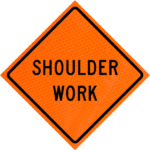 Road Work Ahead (w20-1) 36" Diamond Grade™ Roll-up | Shoulder Work (w21-5) 36" Diamond Grade™ Roll-up