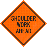 Road Closed Ahead (w20-3) 36" Diamond Grade™ Roll-up | Shoulder Work Ahead 36" Diamond Grade™ Roll-up