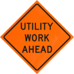 Work Area Ahead 36" Diamond Grade™ Roll-up | Utility Work Ahead (w21-7)36" Diamond Grade™ Vinylroll-up