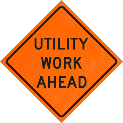 Utility Work Ahead (w21-7)36" Diamond Grade™ Vinylroll-up