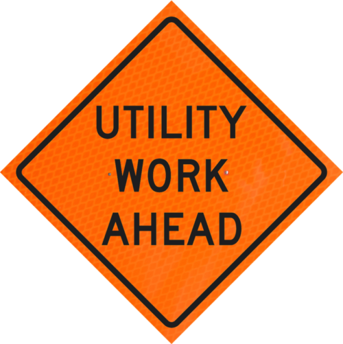 Utility Work Ahead (w21-7)36" Diamond Grade™ Vinylroll-up | Utility Work Ahead (w21-7)36" Diamond Grade™ Vinylroll-up