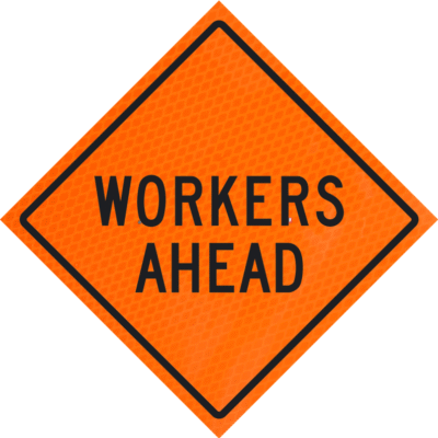 Workers Ahead 36" Diamond Grade™ Roll-up