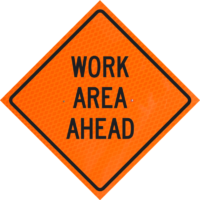 Road Work Ahead (w20-1) 36" Diamond Grade™ Roll-up | Work Area Ahead 36" Diamond Grade™ Roll-up