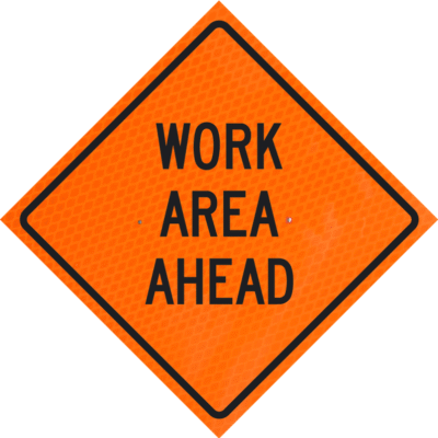 Work Area Ahead 36" Diamond Grade™ Roll-up