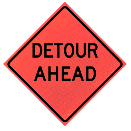 Detour Ahead Roll-up Sign (w20-2) 36" Marathon™