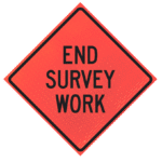 End Road Work (g20-2)n36" Marathon™ Roll-up Sign | End Survey Work 36" Marathon™ Roll-up