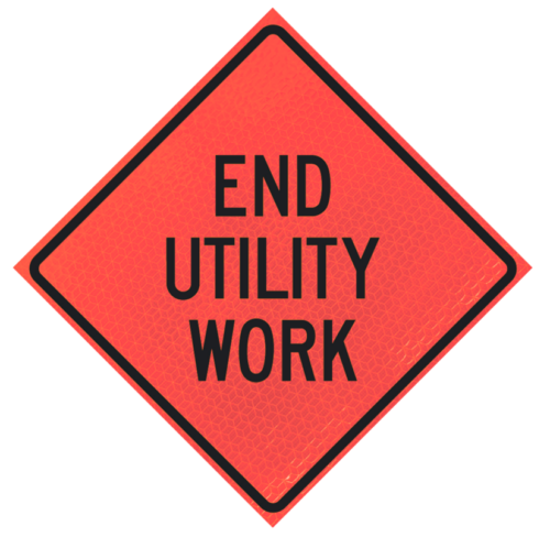 End Utility Work 36" Marathon™ Roll-up Sign | End Utility Work 36" Marathon™ Roll-up Sign