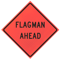 Flagman Ahead 36" Marathon™  Roll-up Sign
