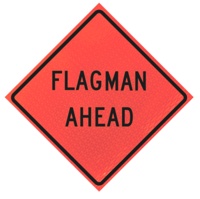 36-MARO-4LEX-FMA.png Flagman Ahead 36" Marathon™ Roll-up Sign | Flagman Ahead 36" Marathon™ Roll-up Sign
