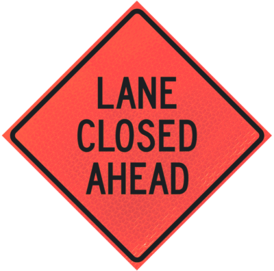 Lane Closed Ahead 36" Marathon™ Roll-up Sign | Lane Closed Ahead 36" Marathon™ Roll-up Sign