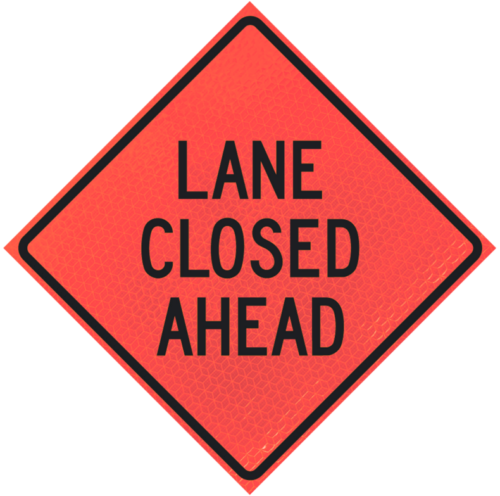 Lane Closed Ahead 36" Marathon™ Roll-up Sign | Lane Closed Ahead 36" Marathon™ Roll-up Sign