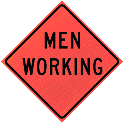 Men Working 36" Marathon™ Roll-up Sign | Men Working 36" Marathon™ Roll-up Sign