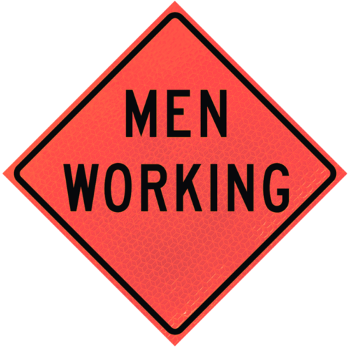 Men Working 36" Marathon™ Roll-up Sign | Men Working 36" Marathon™ Roll-up Sign