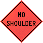 One Lane Closed 36" Marathon™ Roll-up | No Shoulder (w8-23) 36" Marathon™ Roll-up Sign
