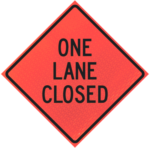 One Lane Closed 36" Marathon™ Roll-up | One Lane Closed 36" Marathon™ Roll-up