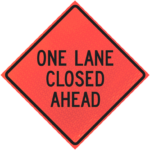 One Lane Closed Ahead 36" Marathon™ Roll-up Sign | One Lane Closed Ahead 36" Marathon™ Roll-up Sign