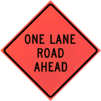 One Lane Road Ahead Roll-up Sign Marathon™ 36" w20-4