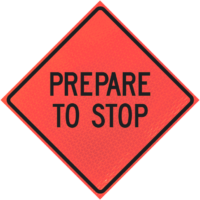 Prepare To Stop 36" Marathon™  Roll-up Sign - Image 1