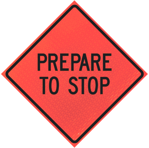 Prepare To Stop 36" Marathon™ Roll-up Sign | Prepare To Stop 36" Marathon™ Roll-up Sign