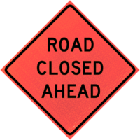 Road Closed Ahead (w20-3)n36" Marathon™  Roll-up Sign - Image 1