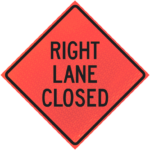 Right Lane Closed Ahead (w20-5r)n36" Marathon™ Roll-up Sign | Right Lane Closed (w20-5r) 36" Marathon™ Roll-up Sign