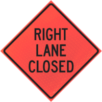 Right Lane Closed (w20-5r) 36" Marathon™  Roll-up Sign - Image 1