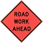 Shoulder Work (w21-5)36" Marathon™ Roll-up | Road Work Ahead (w20-1)n36" Marathon™ Roll-up Sign