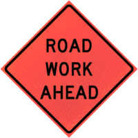 Road Work Ahead (w20-1)n36" Marathon™ Roll-up Sign - Image 1