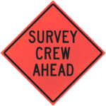 Workers Ahead 36" Marathon™ Roll-up Sign | Survey Crew Ahead 36" Marathon™ Roll-up Sign