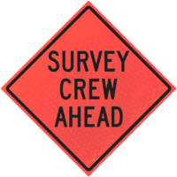 Survey Crew Ahead 36" Marathon™  Roll-up Sign - Image 1